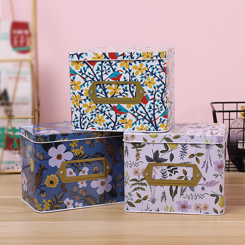 Floral Patterned Storage Tin Homeandso