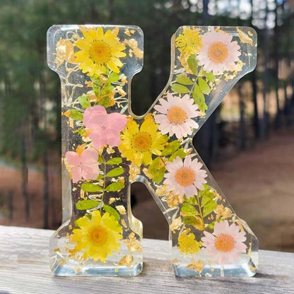 Harz-Flower-Night Light | LED-Decorative Lamp in Letter Shape
