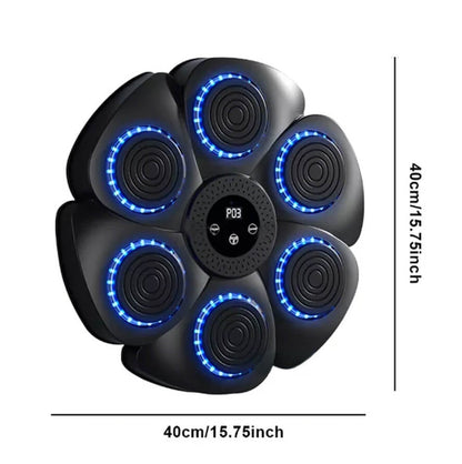 Music punching bag with target features