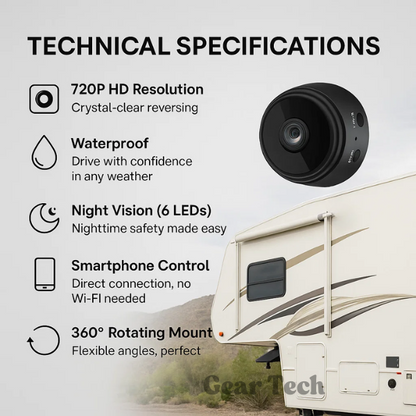 Wireless HD rearview camera for motorhomes, trucks, and trailers with night vision