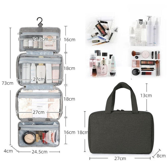 Waterproof toiletry bag travel bag with hook for hanging
