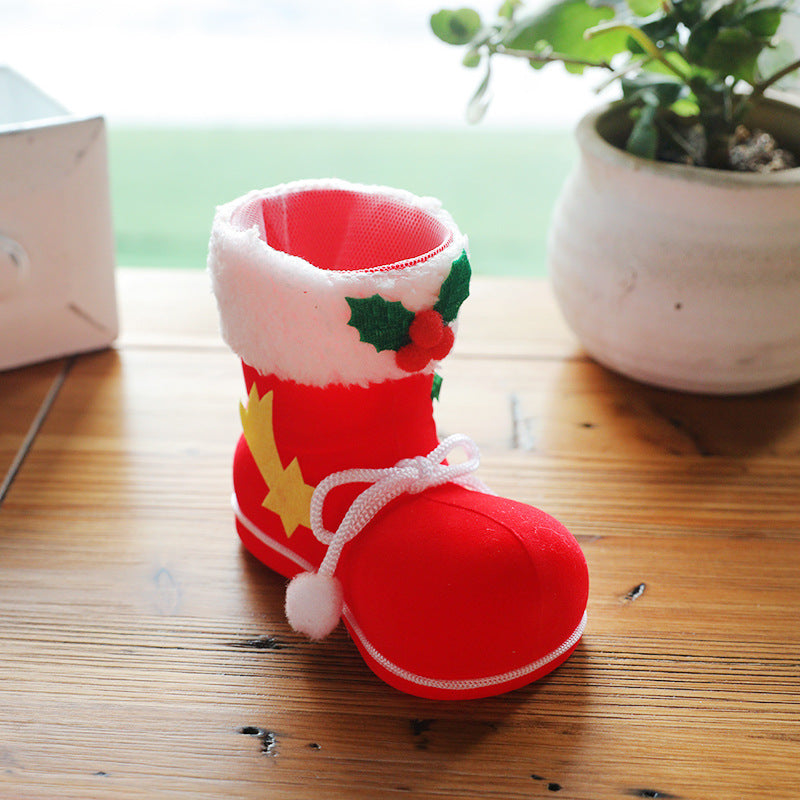 Festive Holiday-Themed Plush Boot Decoration