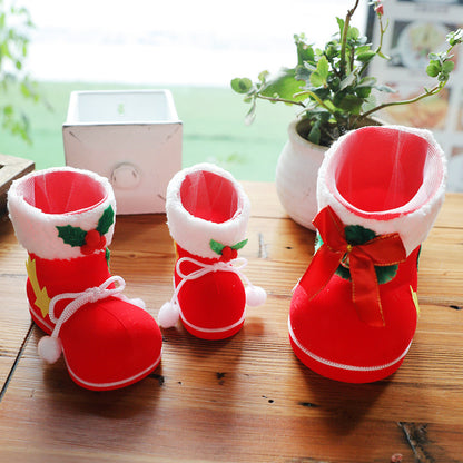 Festive Holiday-Themed Plush Boot Decoration