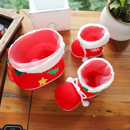Festive Holiday-Themed Plush Boot Decoration