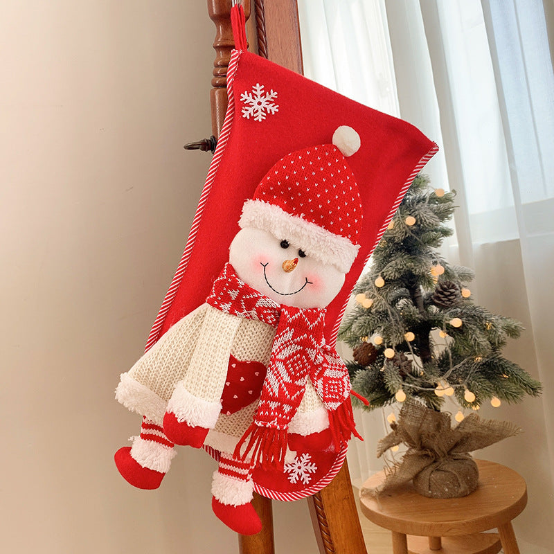 Festive Holiday-Themed Snowman Stocking