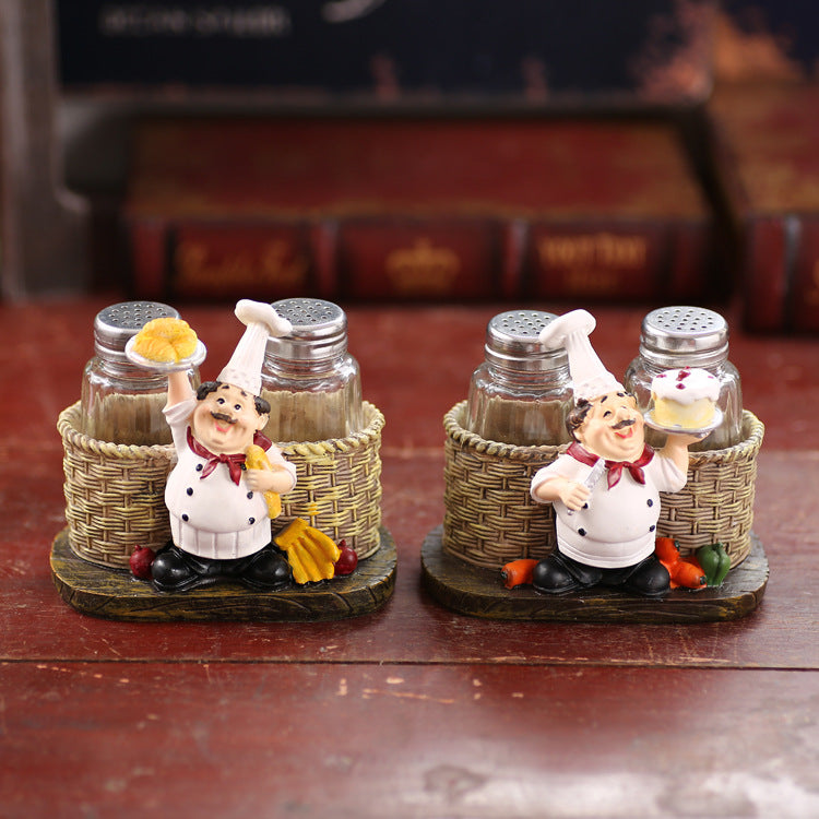 Chef Figurine Salt and Pepper Shaker Set Homeandso