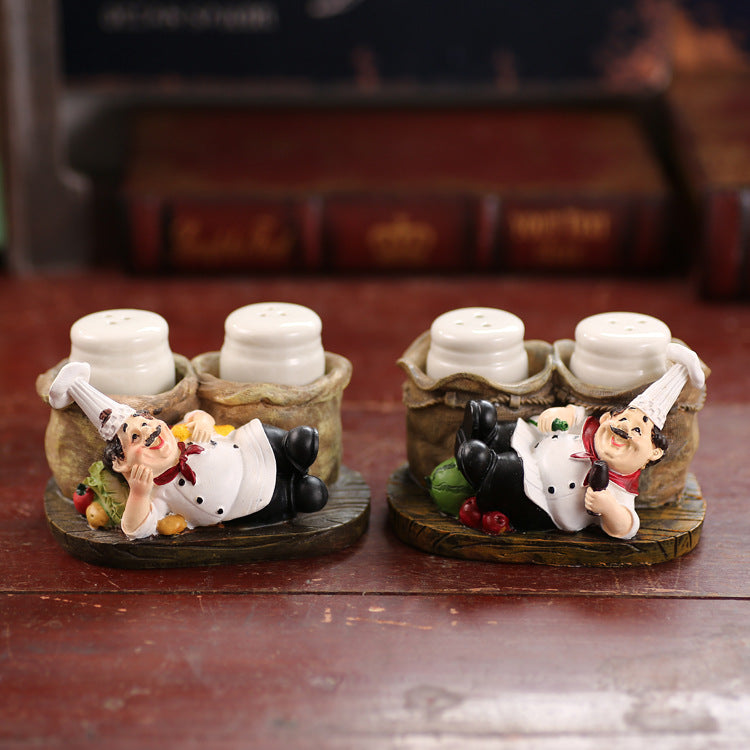 Chef Figurine Salt and Pepper Shaker Set Homeandso