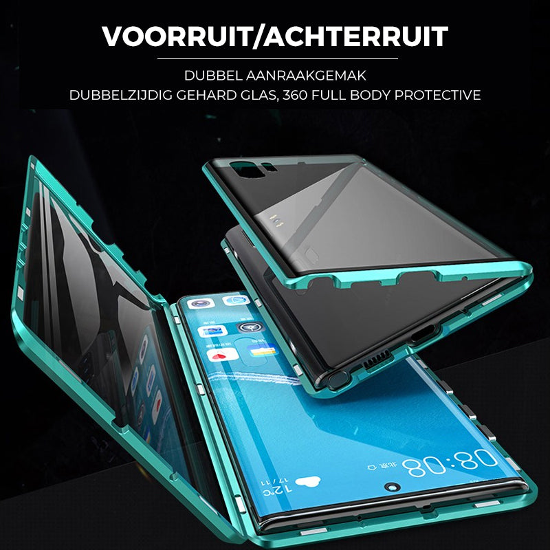 Magnetic phone case with double-sided tempered glass – for Samsung Galaxy S23/S22/S21/S20 & Note 20/10