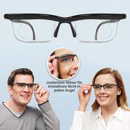 Focusing Reading Glasses Unisex | Adjustable Zoom Lens | Black