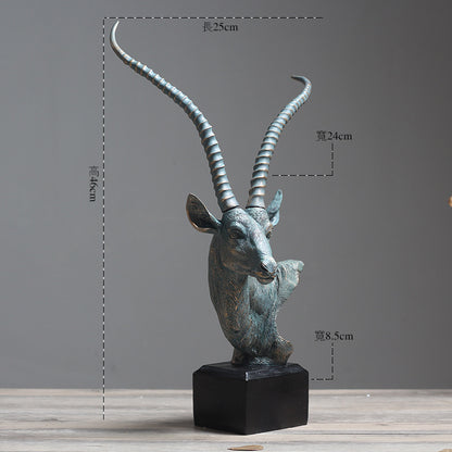 Elegant Antelope Bust Sculpture Homeandso