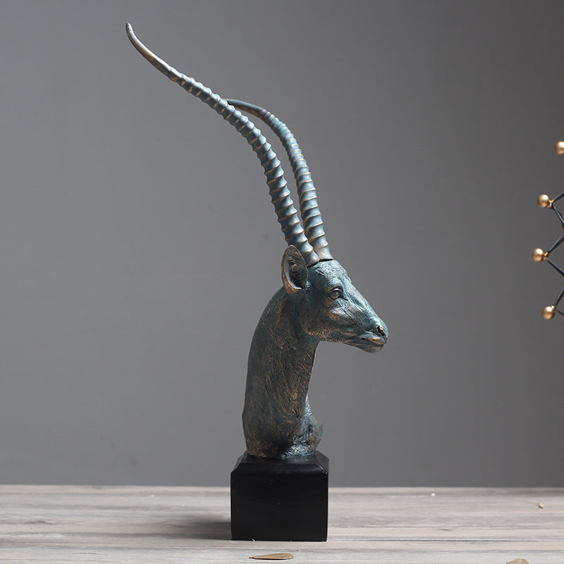 Elegant Antelope Bust Sculpture Homeandso