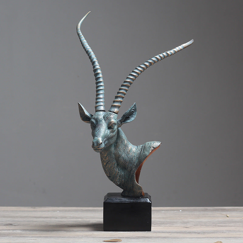 Elegant Antelope Bust Sculpture Homeandso
