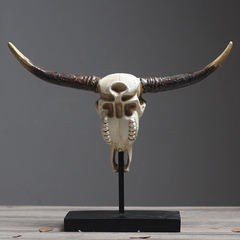 Decorative Longhorn Skull Exhibit Homeandso