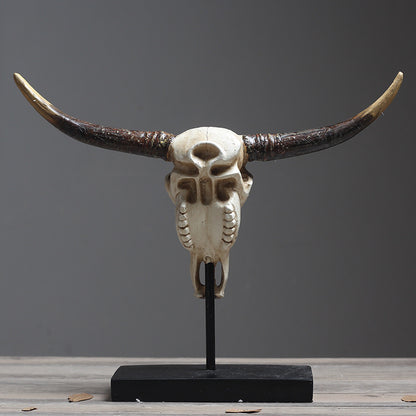 Decorative Longhorn Skull Exhibit Homeandso