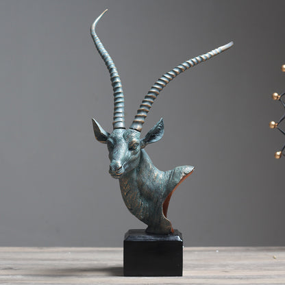 Elegant Antelope Bust Sculpture Homeandso