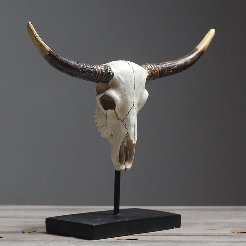 Decorative Longhorn Skull Exhibit Homeandso
