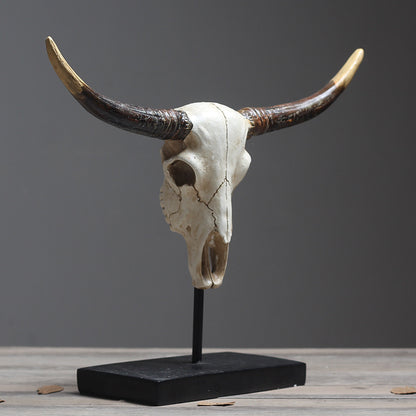 Decorative Longhorn Skull Exhibit Homeandso