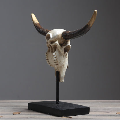 Decorative Longhorn Skull Exhibit Homeandso