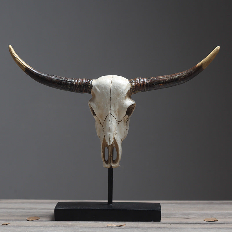Decorative Longhorn Skull Exhibit Homeandso