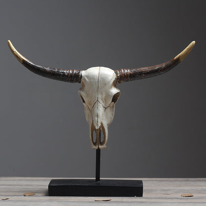 Decorative Longhorn Skull Exhibit Homeandso