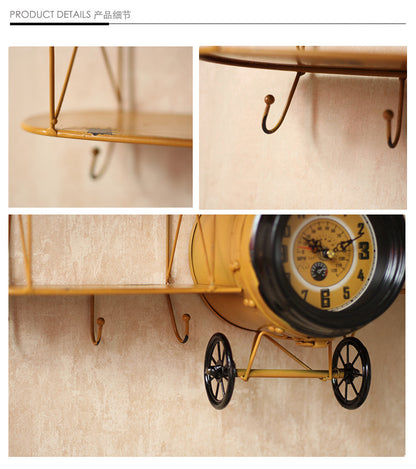 Vintage Airplane Wall Shelf Clock Homeandso