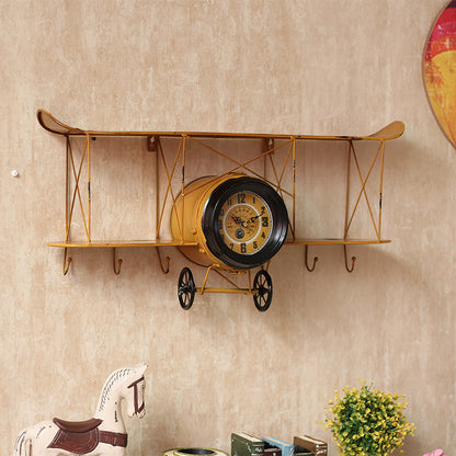 Vintage Airplane Wall Shelf Clock Homeandso
