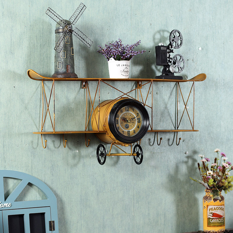 Vintage Airplane Wall Shelf Clock Homeandso