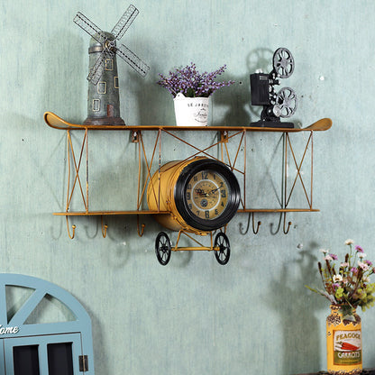 Vintage Airplane Wall Shelf Clock Homeandso