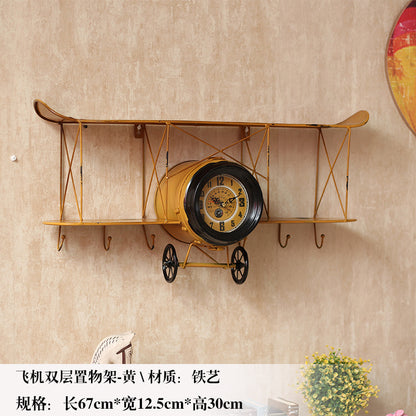 Vintage Airplane Wall Shelf Clock Homeandso
