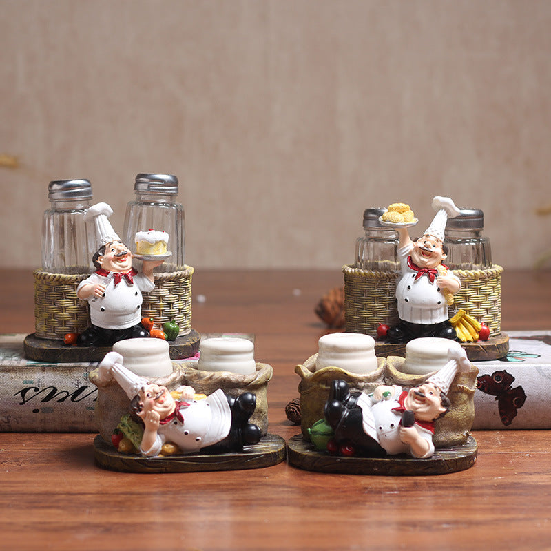 Chef Figurine Salt and Pepper Shaker Set Homeandso