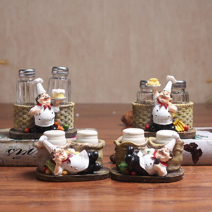 Chef Figurine Salt and Pepper Shaker Set Homeandso