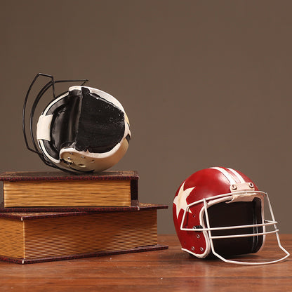 Retro Football Helmet Decorative Piece Homeandso