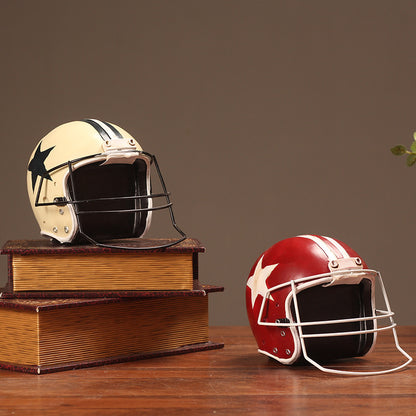 Retro Football Helmet Decorative Piece Homeandso