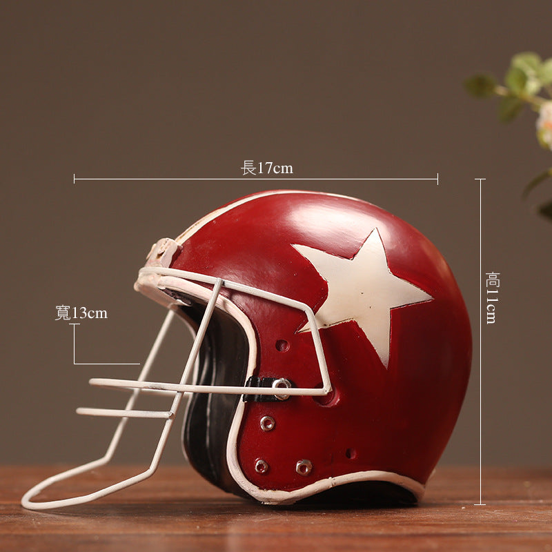 Retro Football Helmet Decorative Piece Homeandso