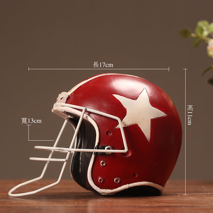 Retro Football Helmet Decorative Piece Homeandso