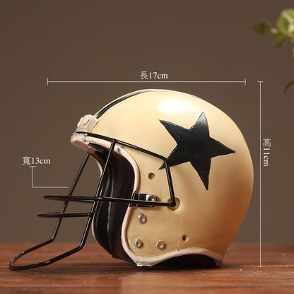 Retro Football Helmet Decorative Piece Homeandso