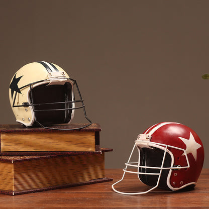 Retro Football Helmet Decorative Piece Homeandso