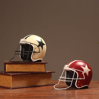 Retro Football Helmet Decorative Piece Homeandso