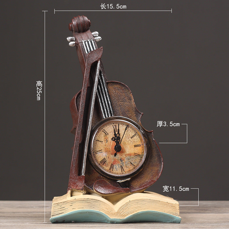 Musical Instrument Clock Sculpture Homeandso