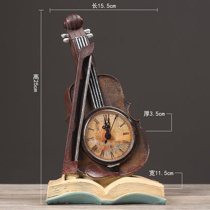 Musical Instrument Clock Sculpture Homeandso