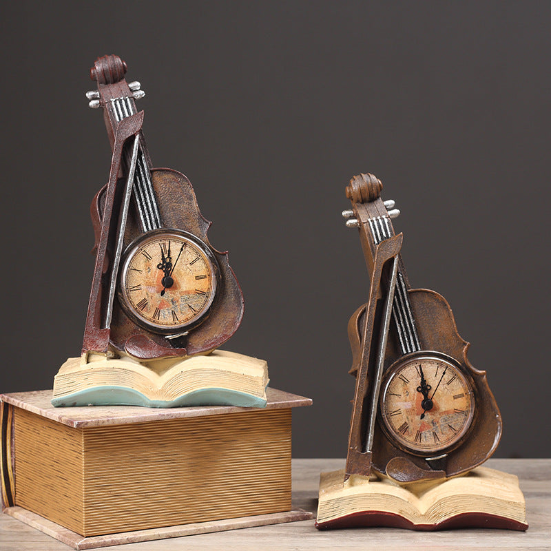 Musical Instrument Clock Sculpture Homeandso
