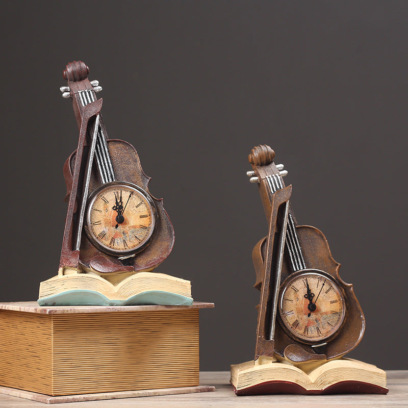 Musical Instrument Clock Sculpture Homeandso