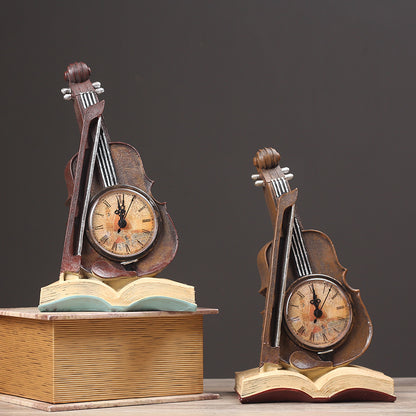 Musical Instrument Clock Sculpture Homeandso