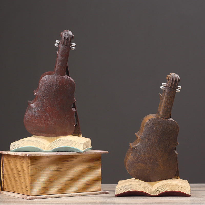 Musical Instrument Clock Sculpture Homeandso