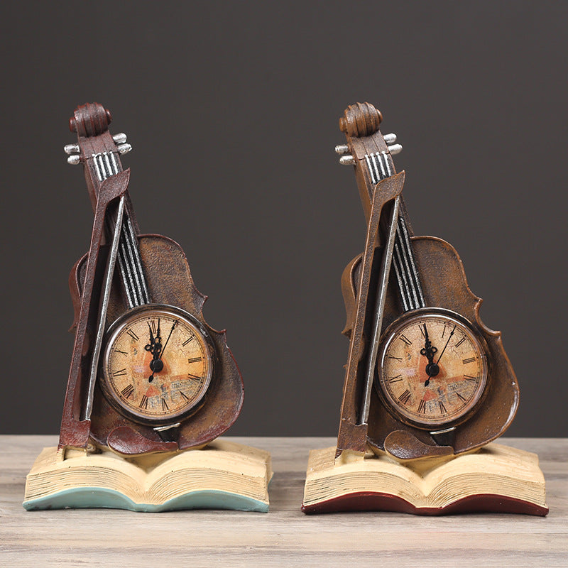 Musical Instrument Clock Sculpture Homeandso