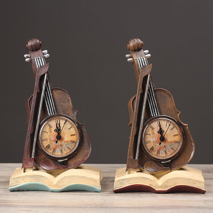 Musical Instrument Clock Sculpture Homeandso