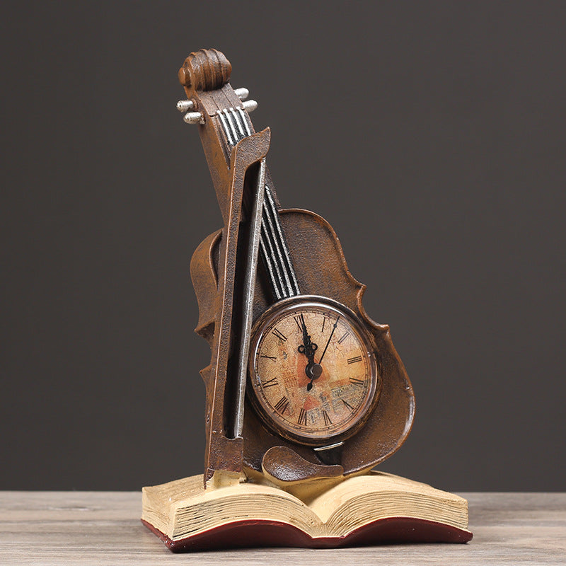 Musical Instrument Clock Sculpture Homeandso