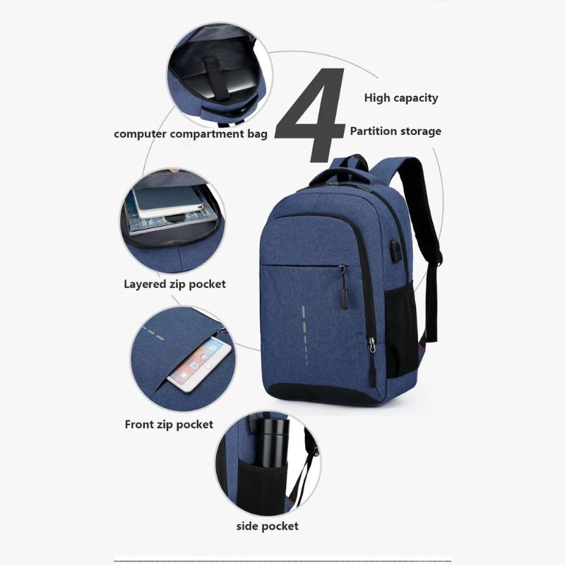 Raymond Waterproof Men's Backpack Ultralight with USB Port