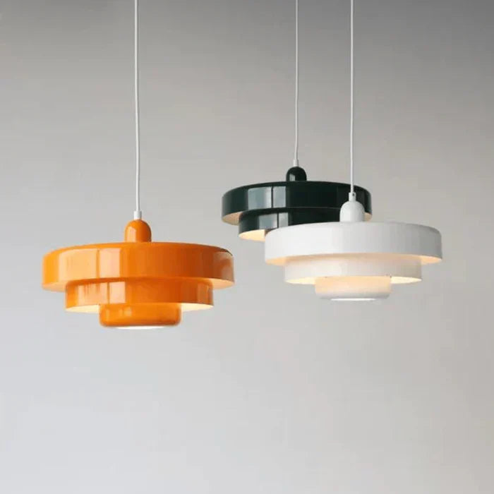Vintage LED Pendant Light | Multi-layered Metal in Nordic Design | Multiple Colors