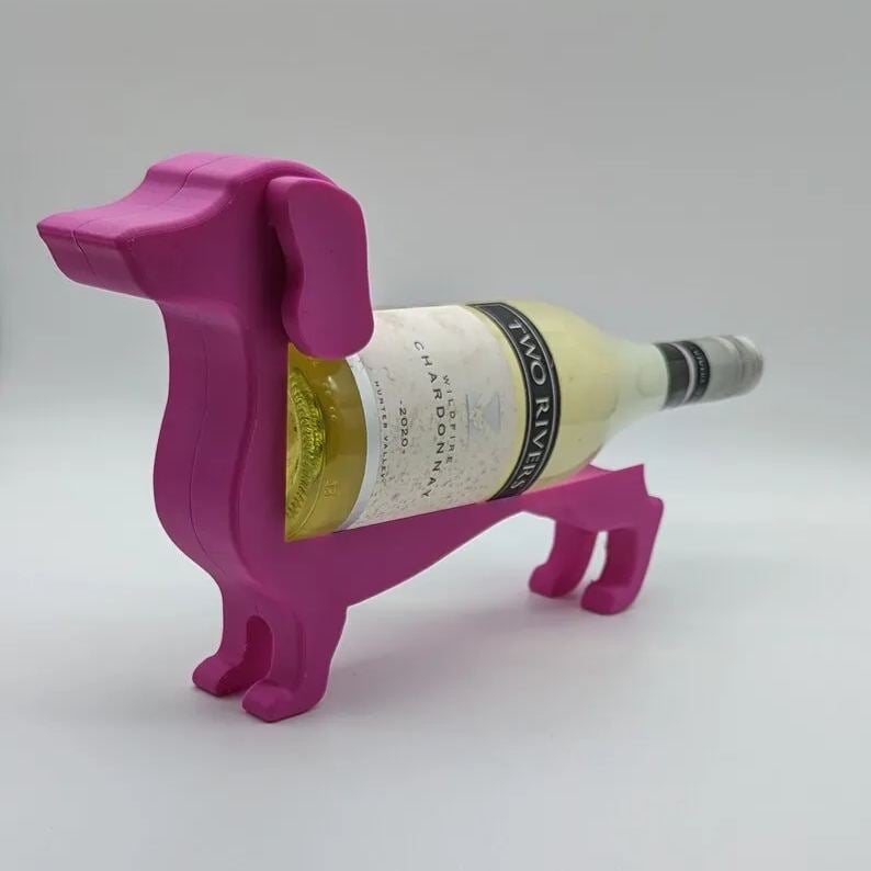 Dachshund wine bottle holder | Decorative table stand made of resin | Multiple colors